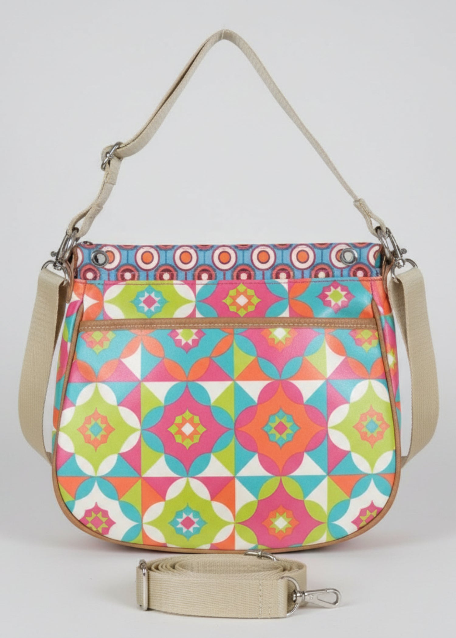 Crossbody Purse Bag 2 Straps Coated Canvas