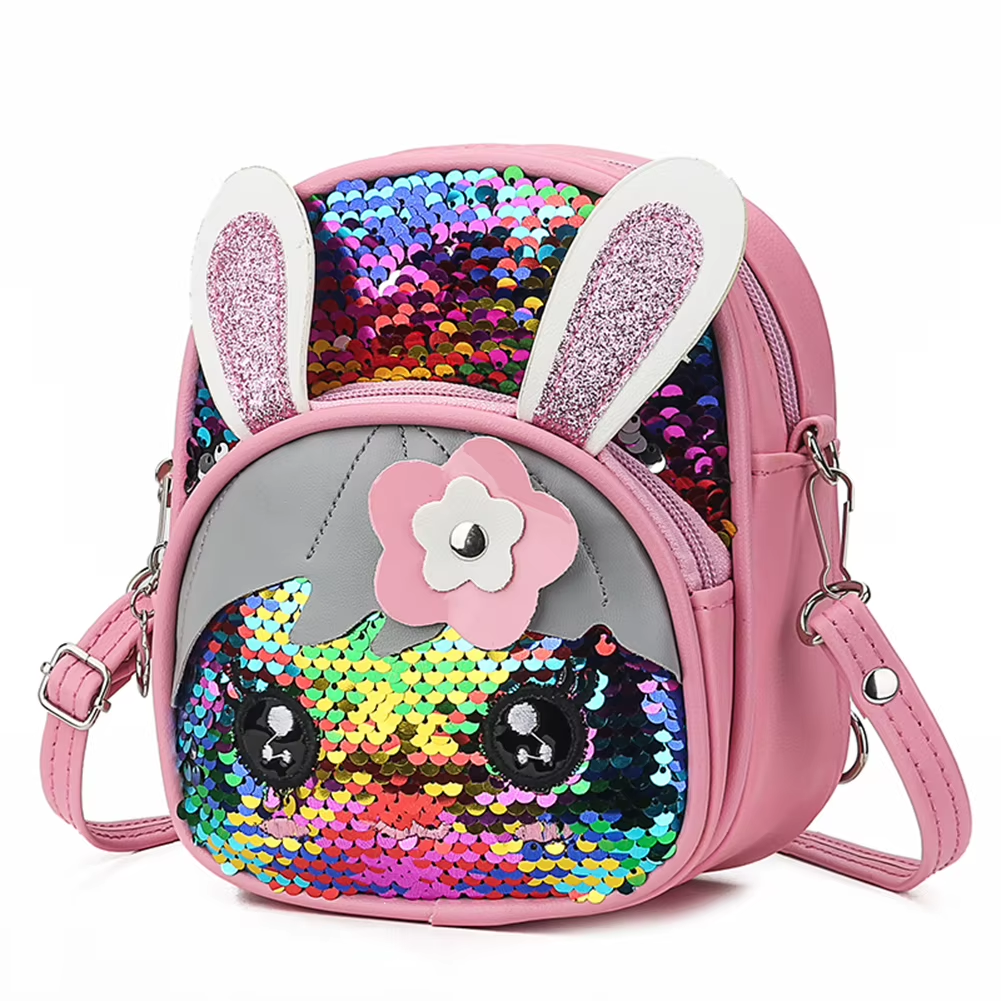 Cute Sequins Cat Ears School Zipper Backpack