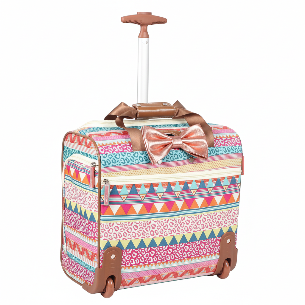 Designer 15 Inch Carry On Travel Luggage Lightweight Rolling Suitcase Bag - Lily Bloom