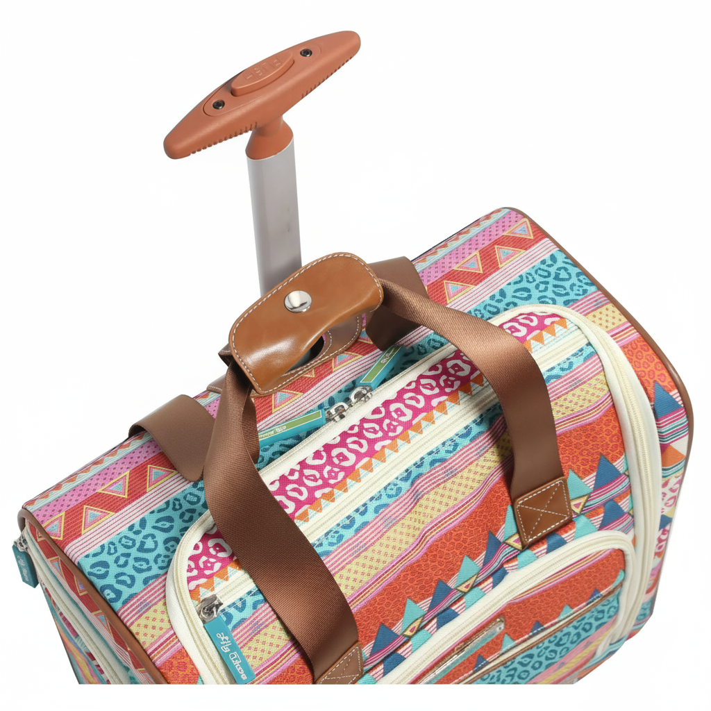 Designer 15 Inch Carry On Travel Luggage Lightweight Rolling Suitcase Bag - Lily Bloom