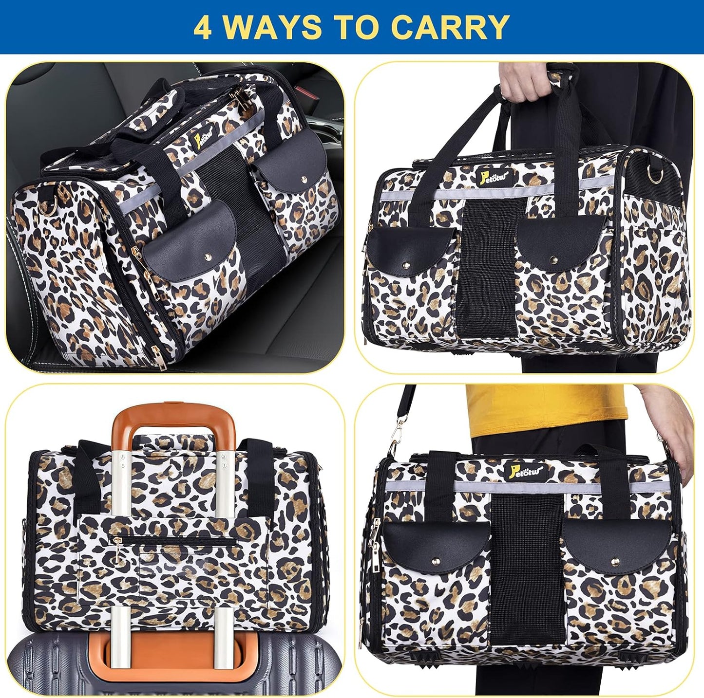 Airline Approved Portable Foldable Dog Cat Travel Carrier | Lily Bloom