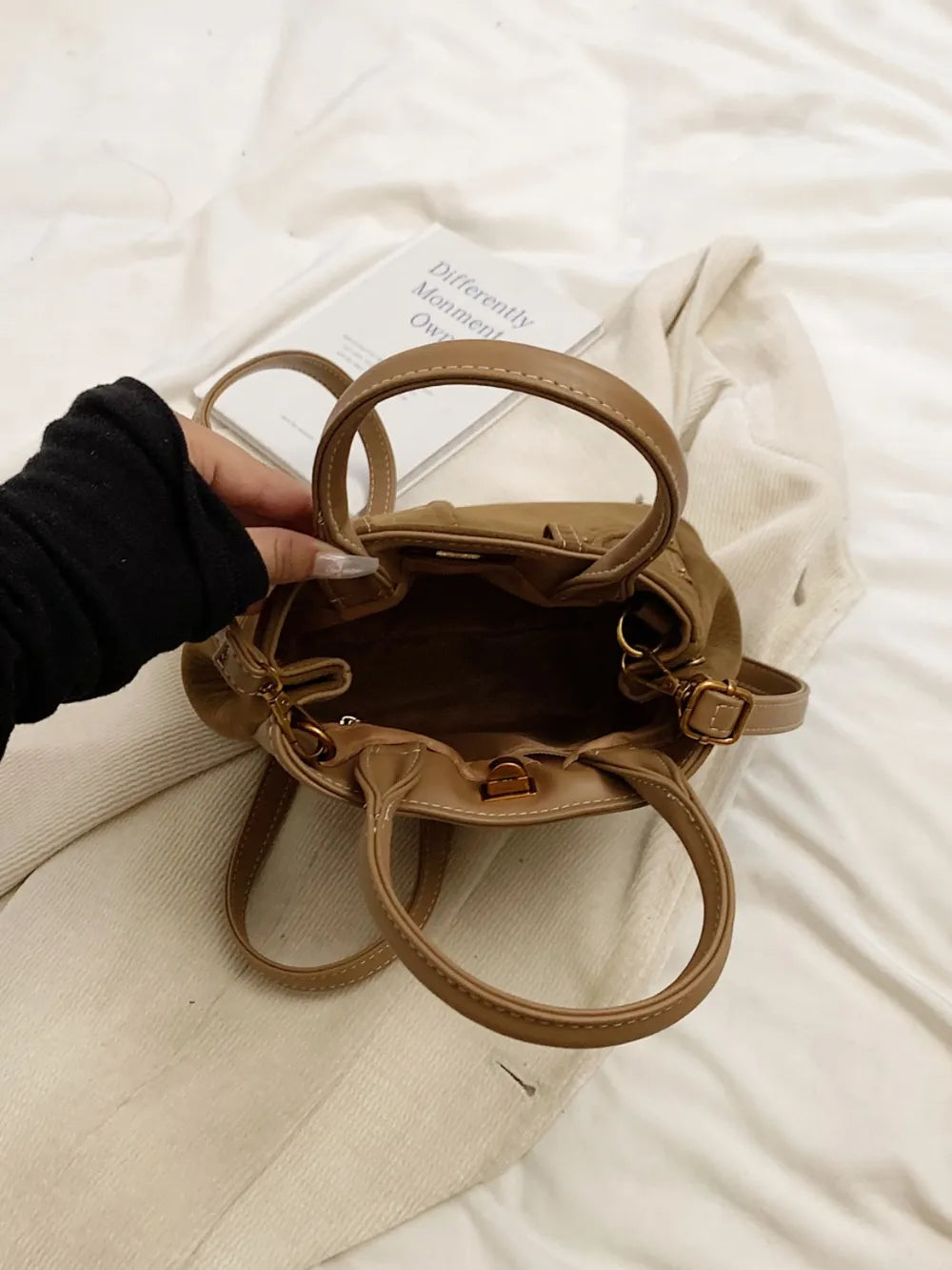 Suede Adjustable Strap Double-Use Handbag | Lily Bloom