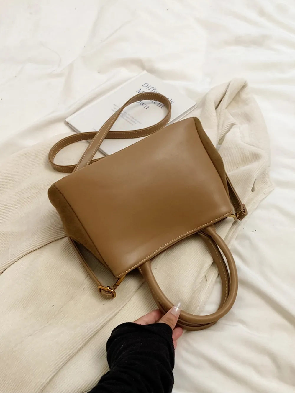 Suede Adjustable Strap Double-Use Handbag | Lily Bloom