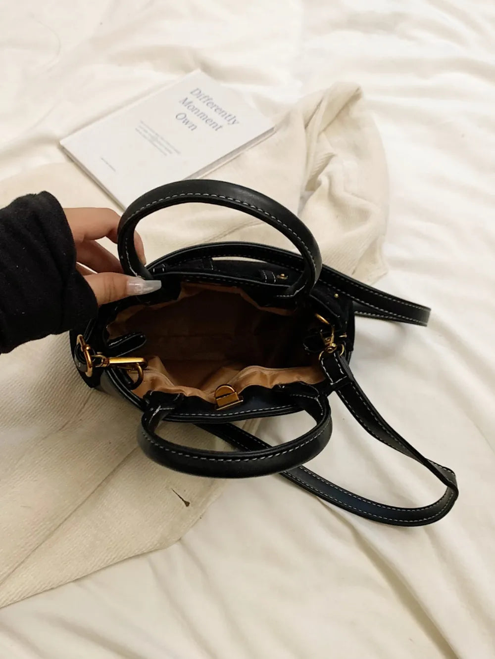 Suede Adjustable Strap Double-Use Handbag | Lily Bloom