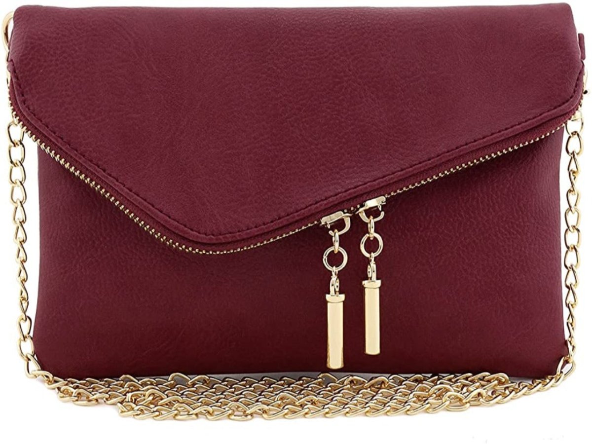 Envelope Wristlet Clutch Chain Strap Crossbody Bag | Lily Bloom