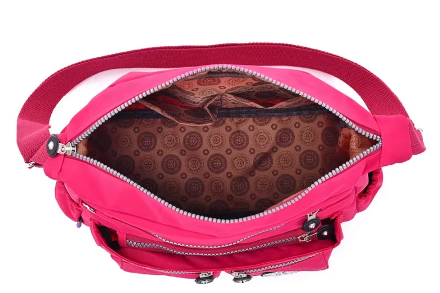 Fashionable Nylon Shoulder Bag with Multiple Pockets - Lily Bloom