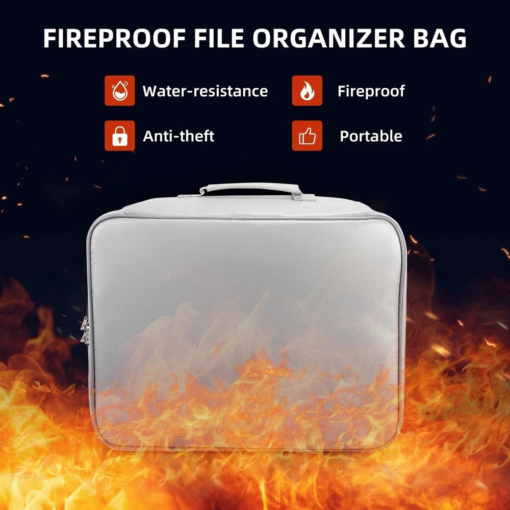 Fireproof Waterproof Lockable Safe Organizer Bag