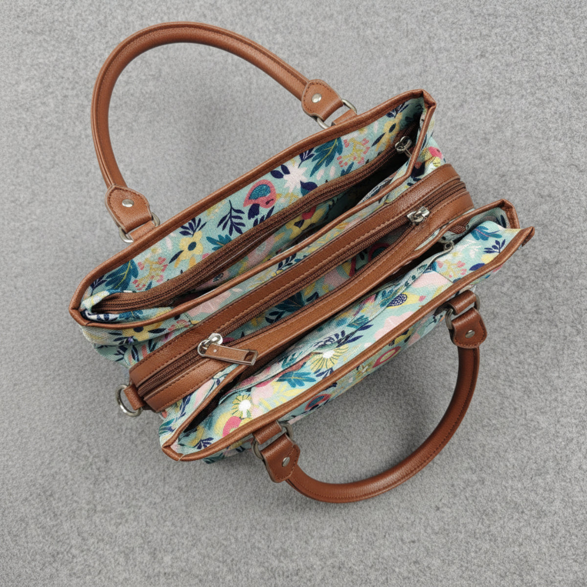 Floral Satchel Top-Handle Bag