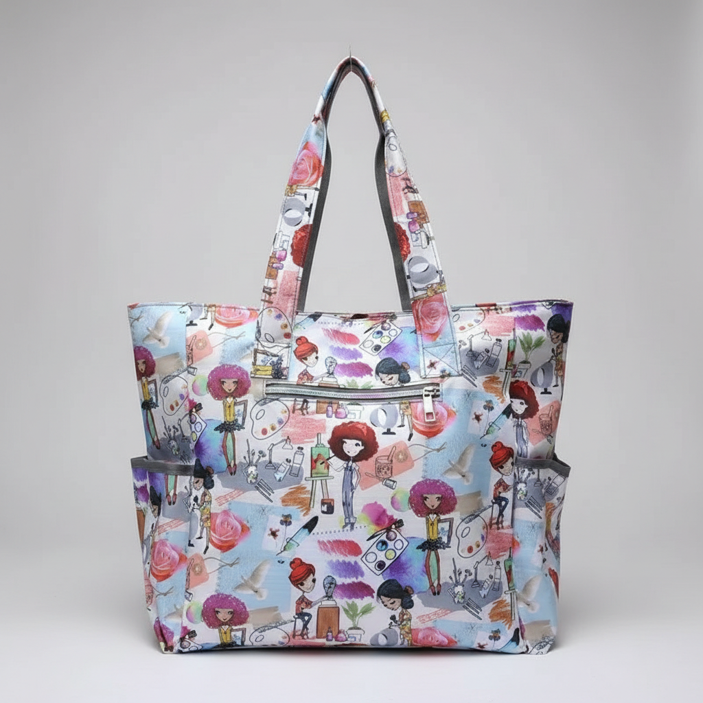 Colorful handbag with artistic design
