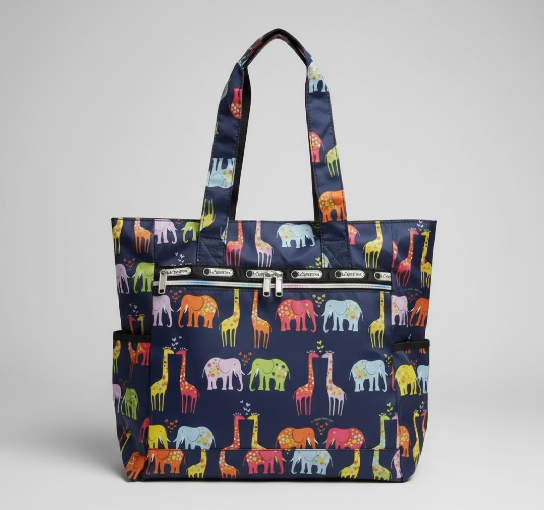 Colorful animal-patterned bag