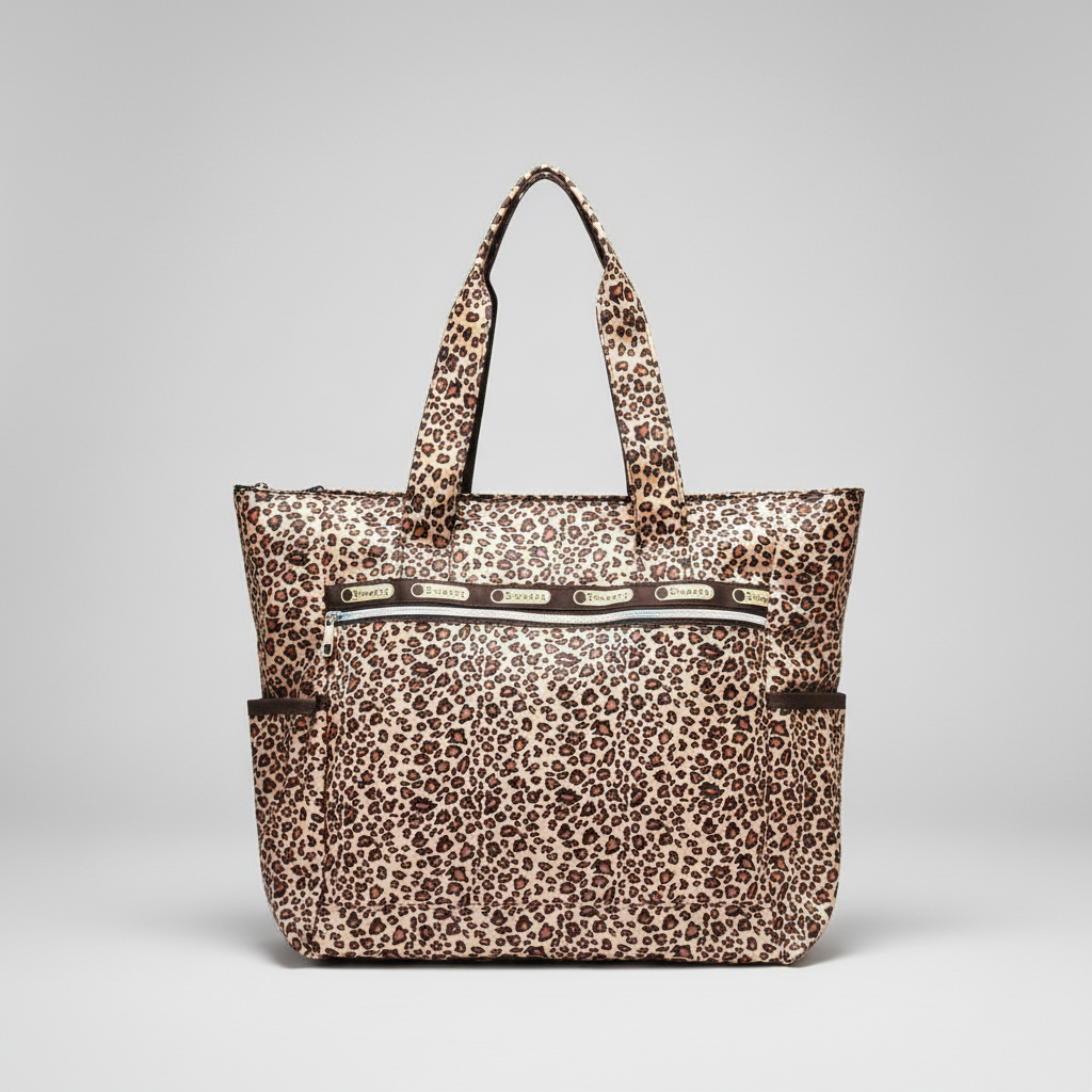 Leopard print tote bag