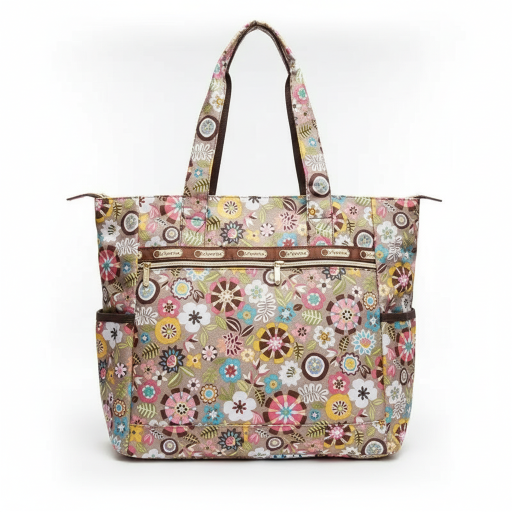 Floral patterned tote bag