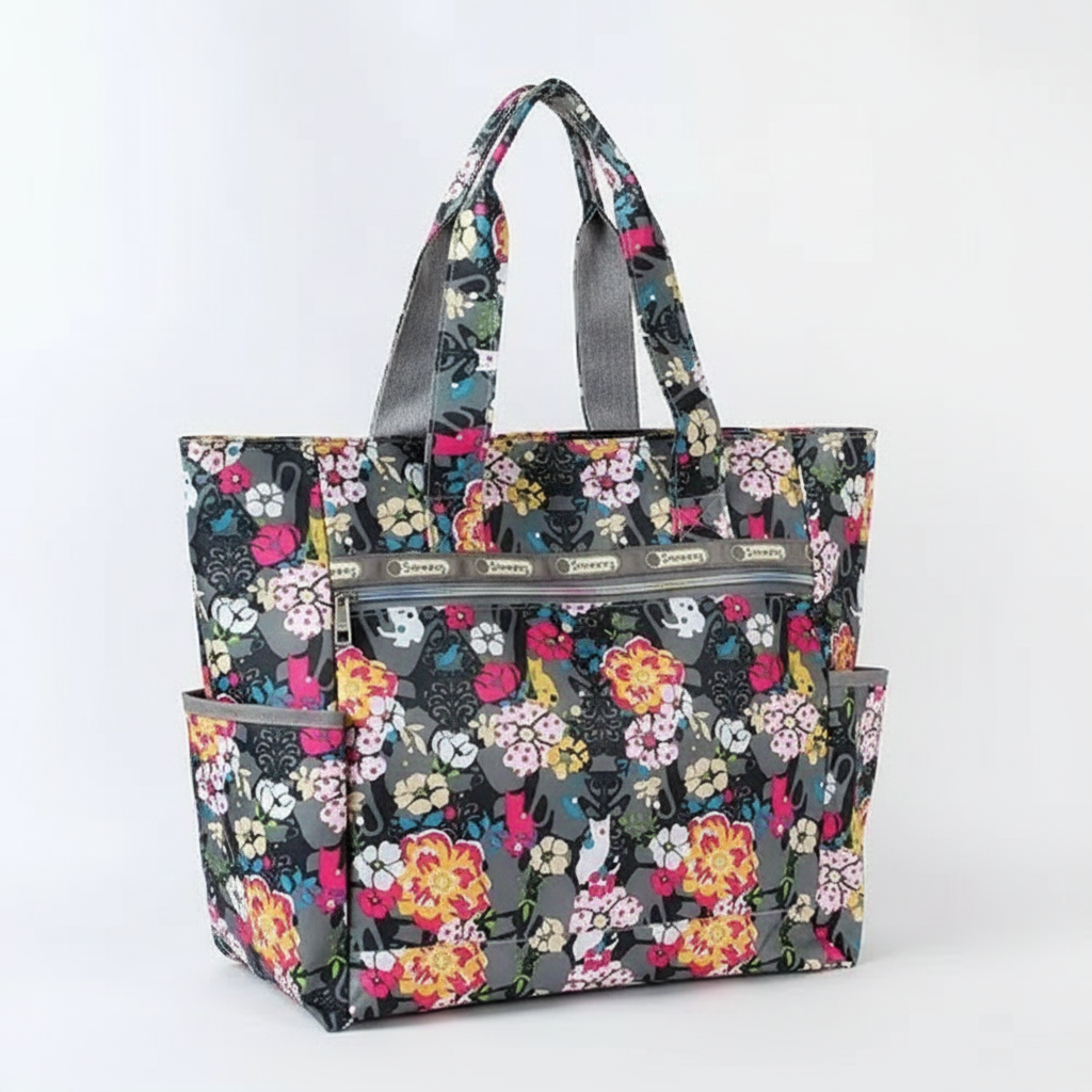 Floral patterned tote bag