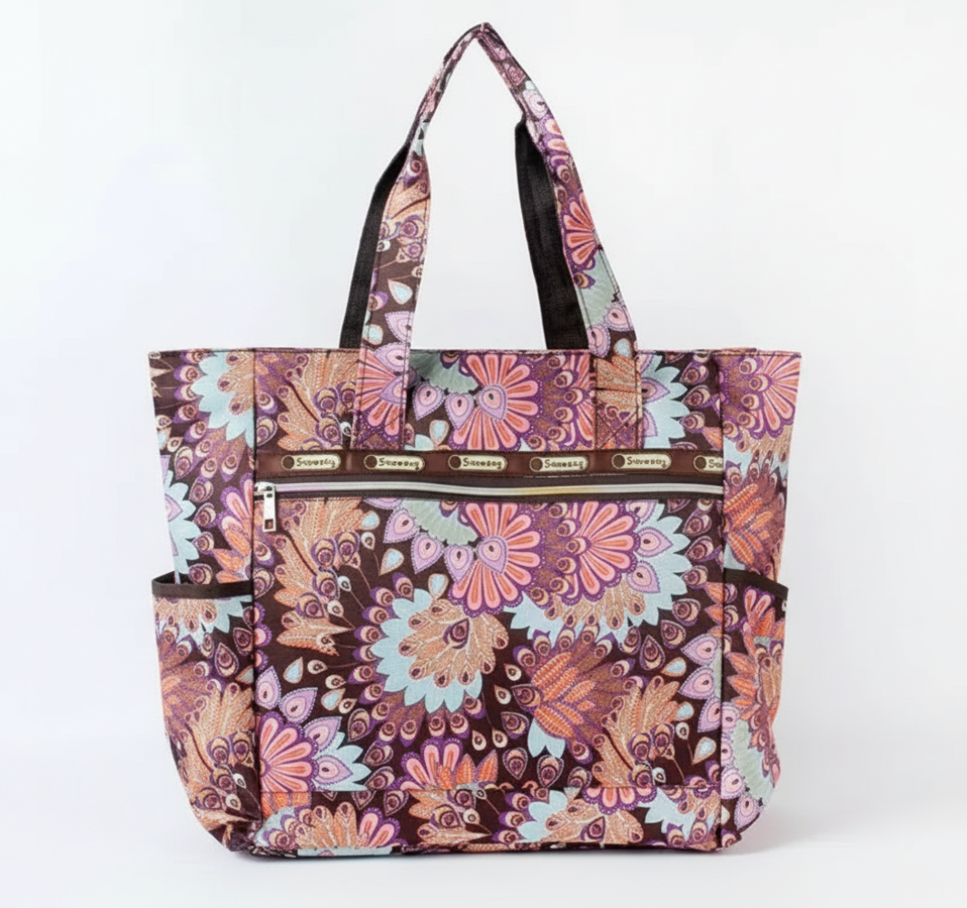 Floral patterned tote bag