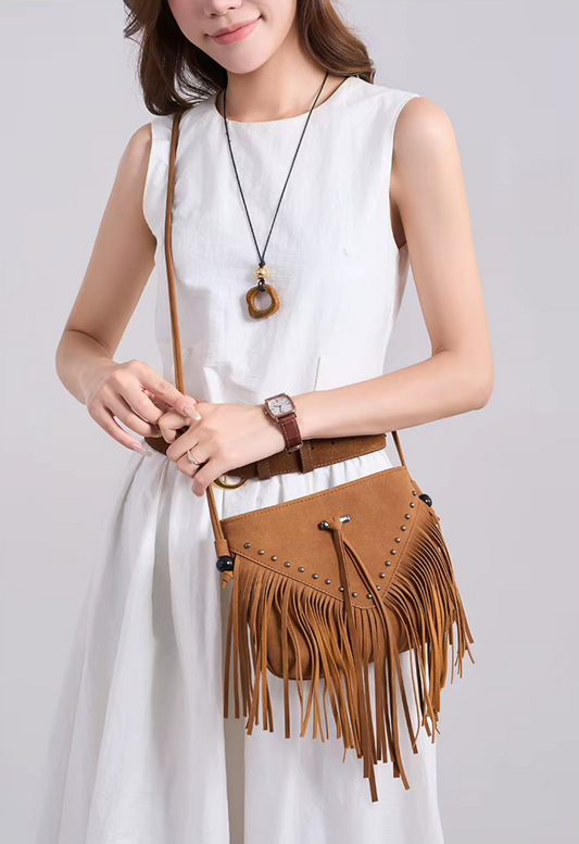 Fringe Studded - Crossbody Bag