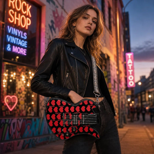 Guitar-Shape Crossbody Bag