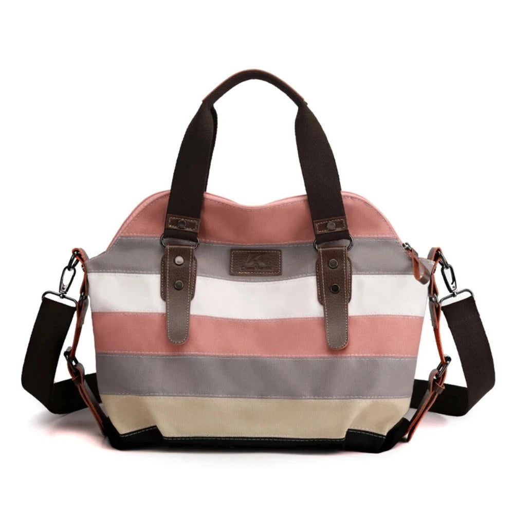 Women's Canvas Multi-Color Satchel Tote Travel Bag - Lily Bloom Store