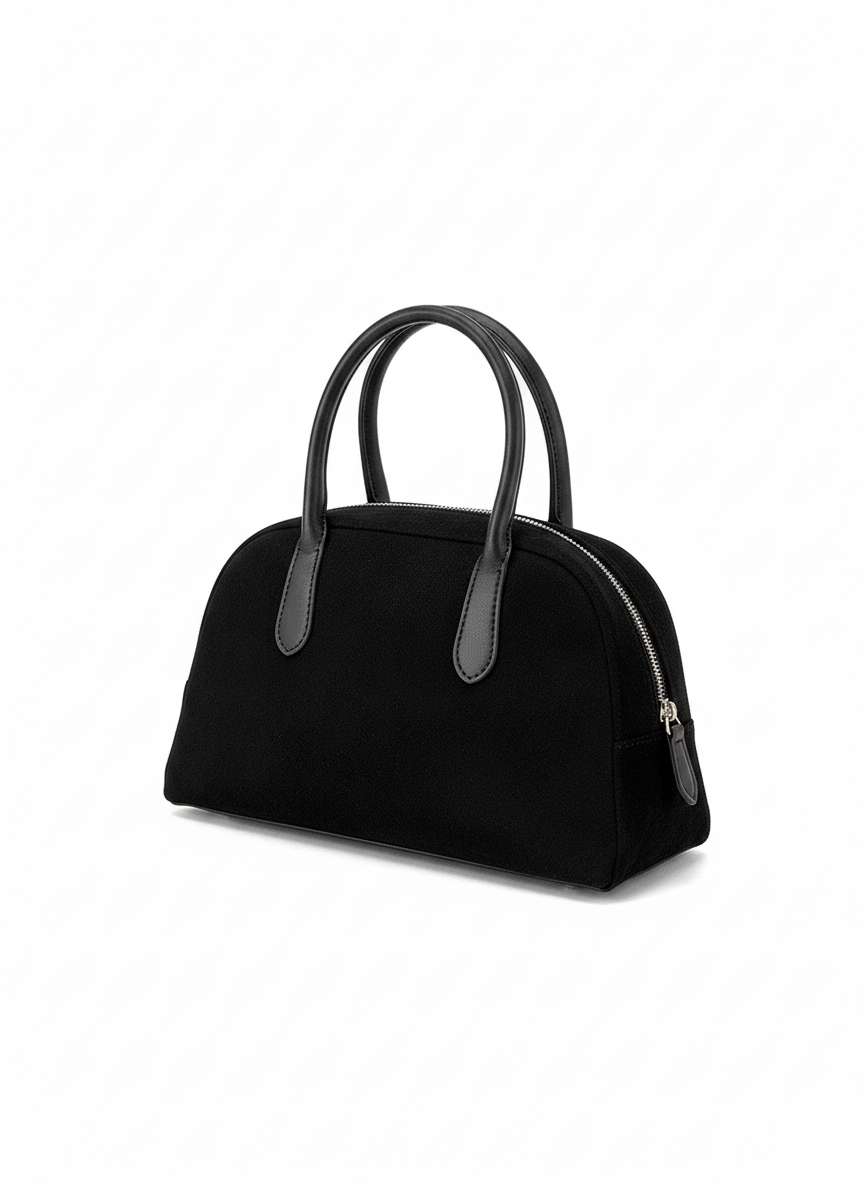 Vegan Leather Handle Boxy Handbag - Lily Bloom