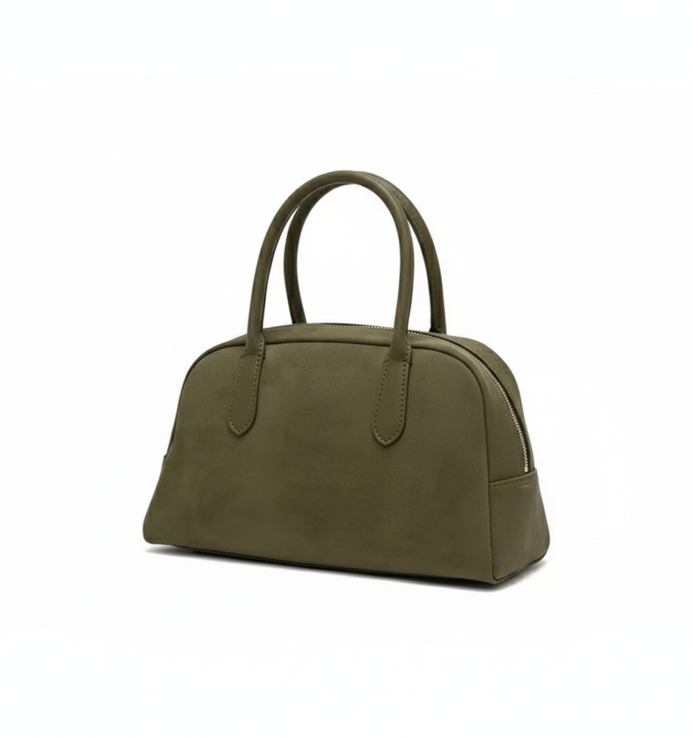 Vegan Leather Handle Boxy Handbag - Lily Bloom