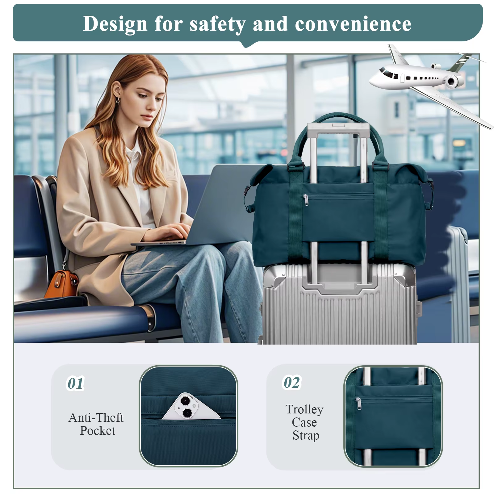 High Capacity Waterproof Multiple Pockets Travel Bag