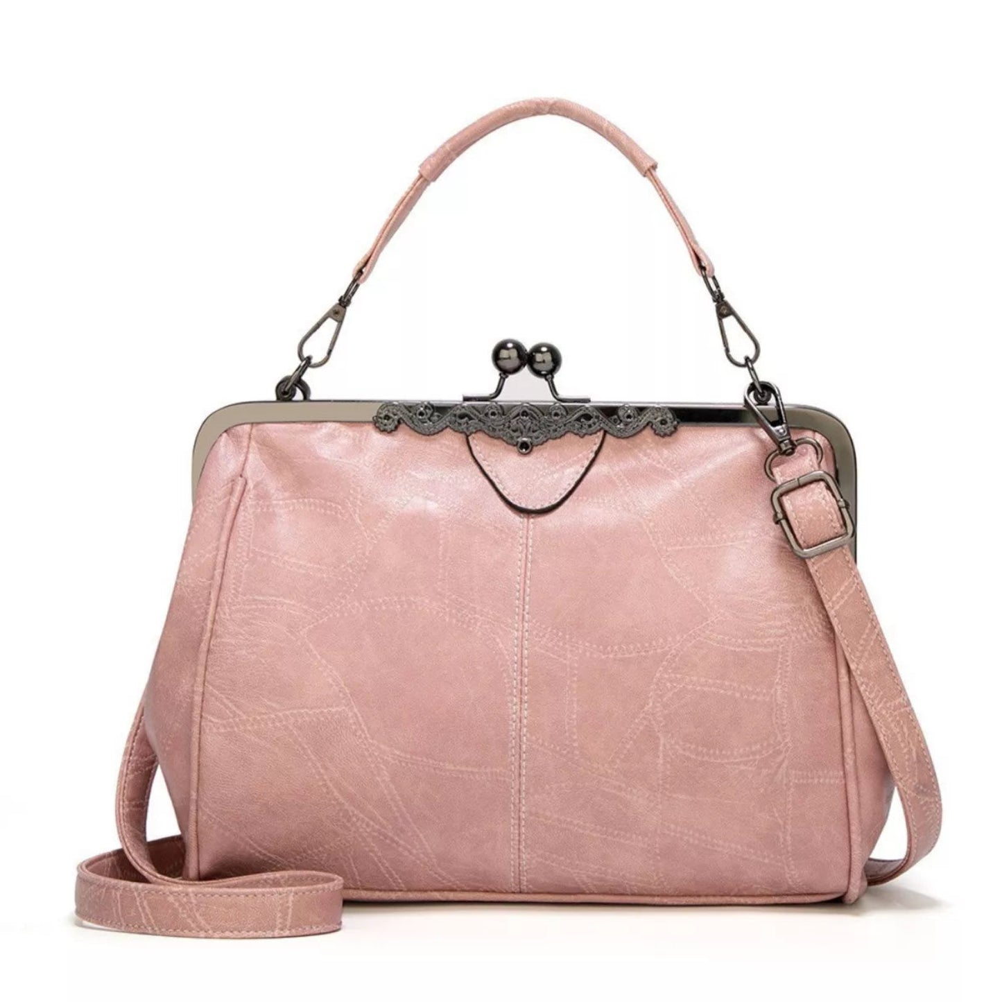 Iconic Kiss-Lock Leather Handbag