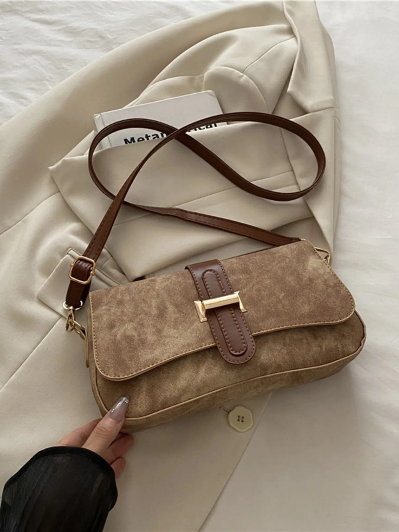 Leather Buckle Strap Crossbody Bag | Lily Bloom