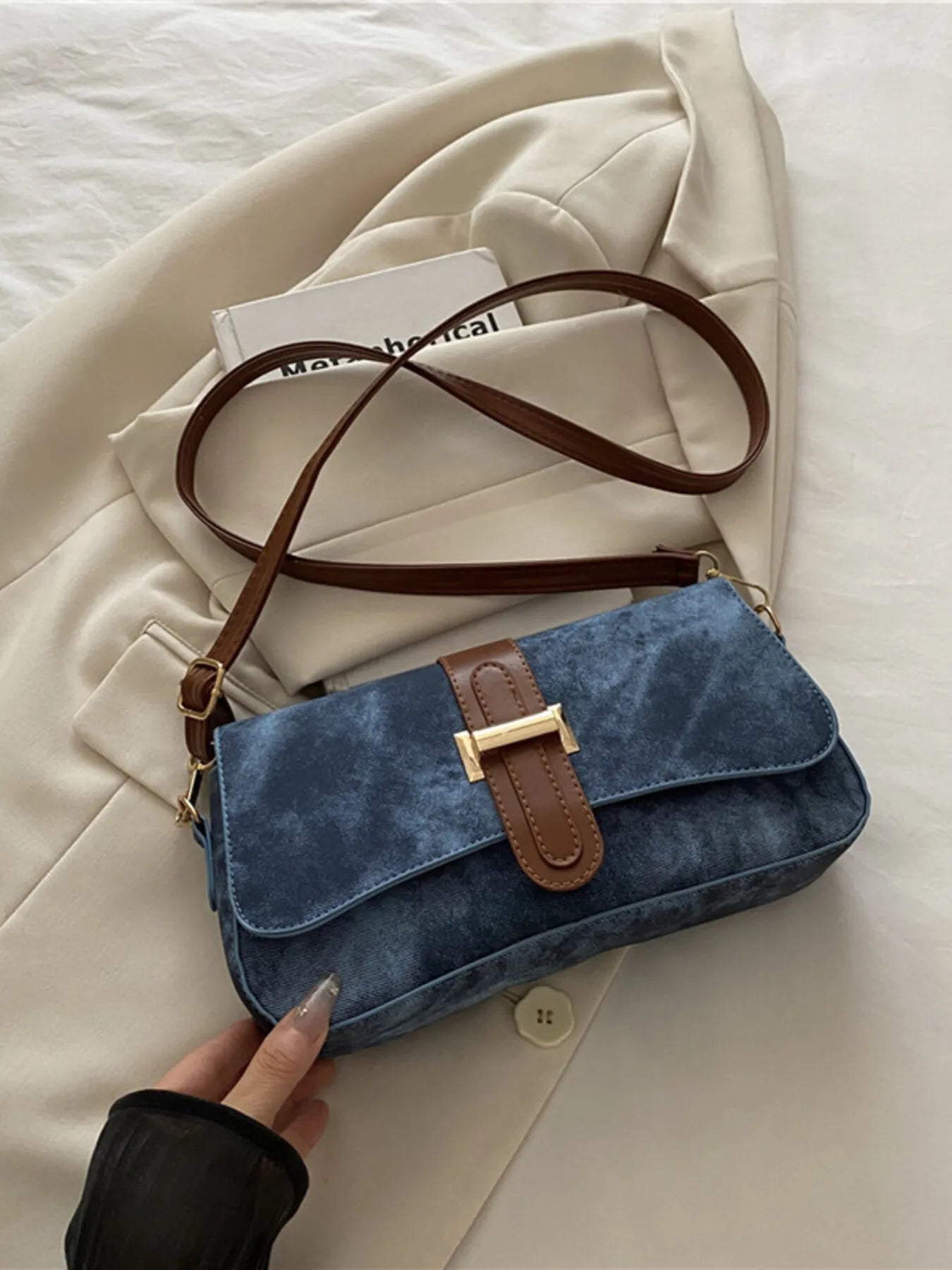 Leather Buckle Strap Crossbody Bag | Lily Bloom
