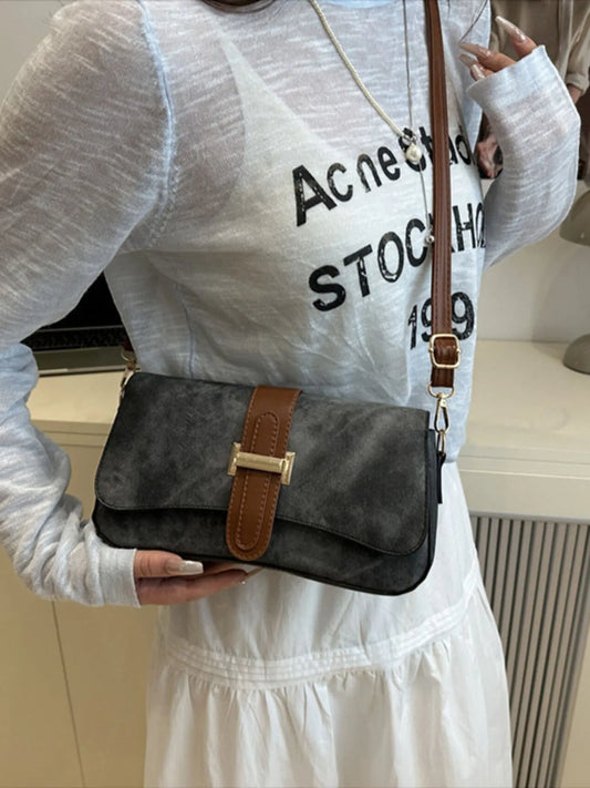 Leather Buckle Strap Crossbody Bag | Lily Bloom