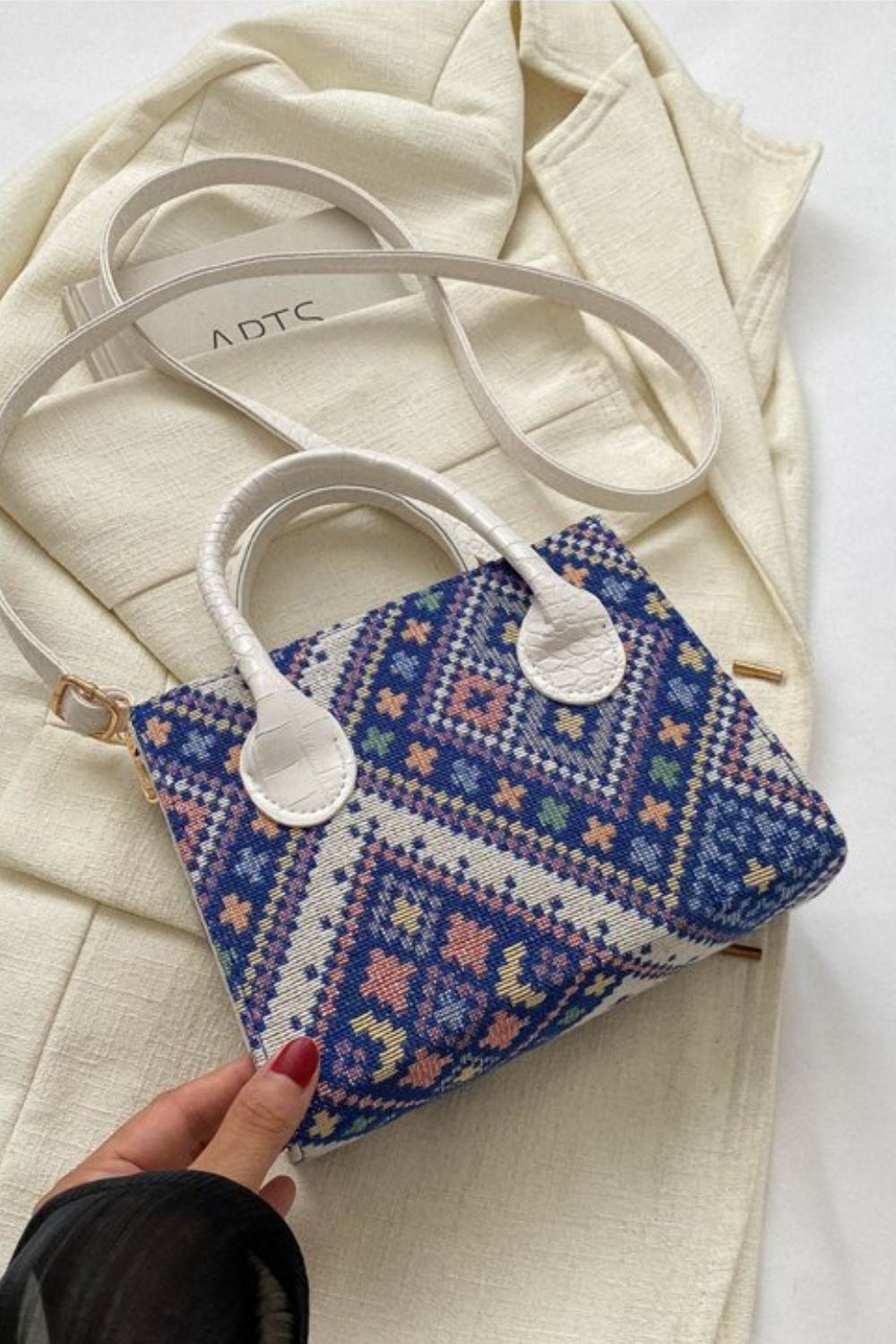 Geometric Leather Strap Handbag - Lily Bloom Store