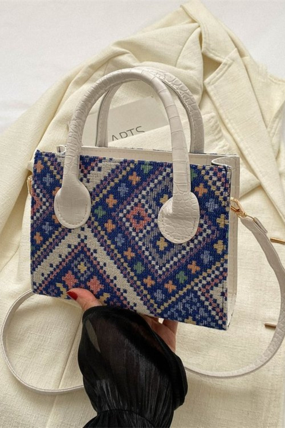 Geometric Leather Strap Handbag - Lily Bloom Store