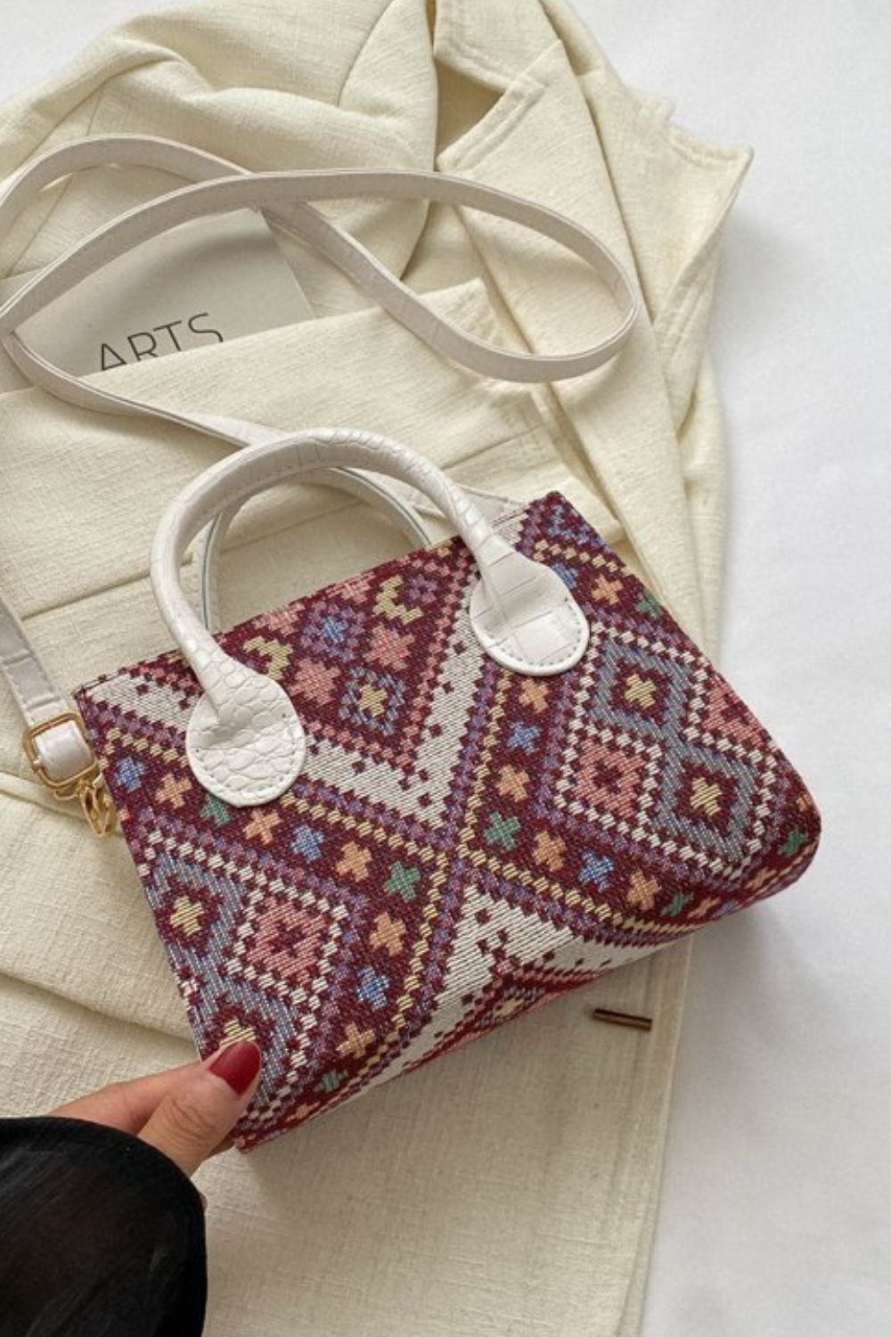 Geometric Leather Strap Handbag - Lily Bloom Store