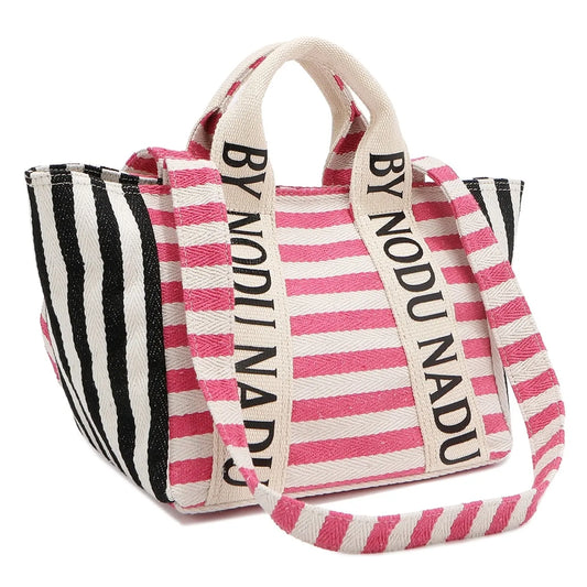 Letter Striped Tote Bag | Lily Bloom