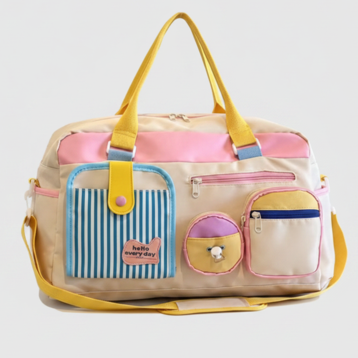Lightweight Color Block Multi-Pockets Travel Bag
