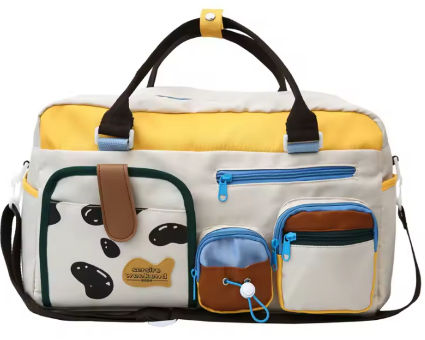 Lightweight Color Block Multi-Pockets Travel Bag