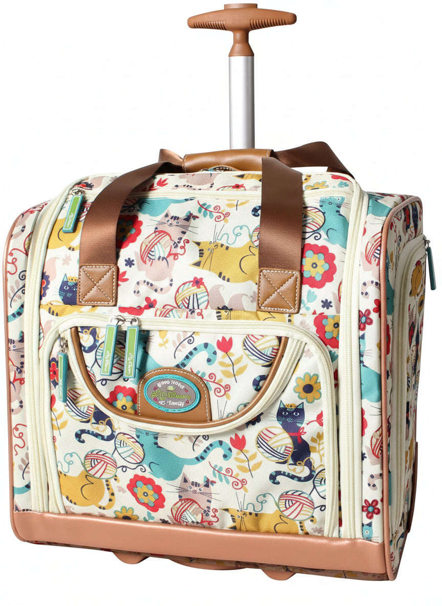 Designer 15 Inch Carry On Travel Luggage Lightweight Rolling Suitcase Bag - Lily Bloom