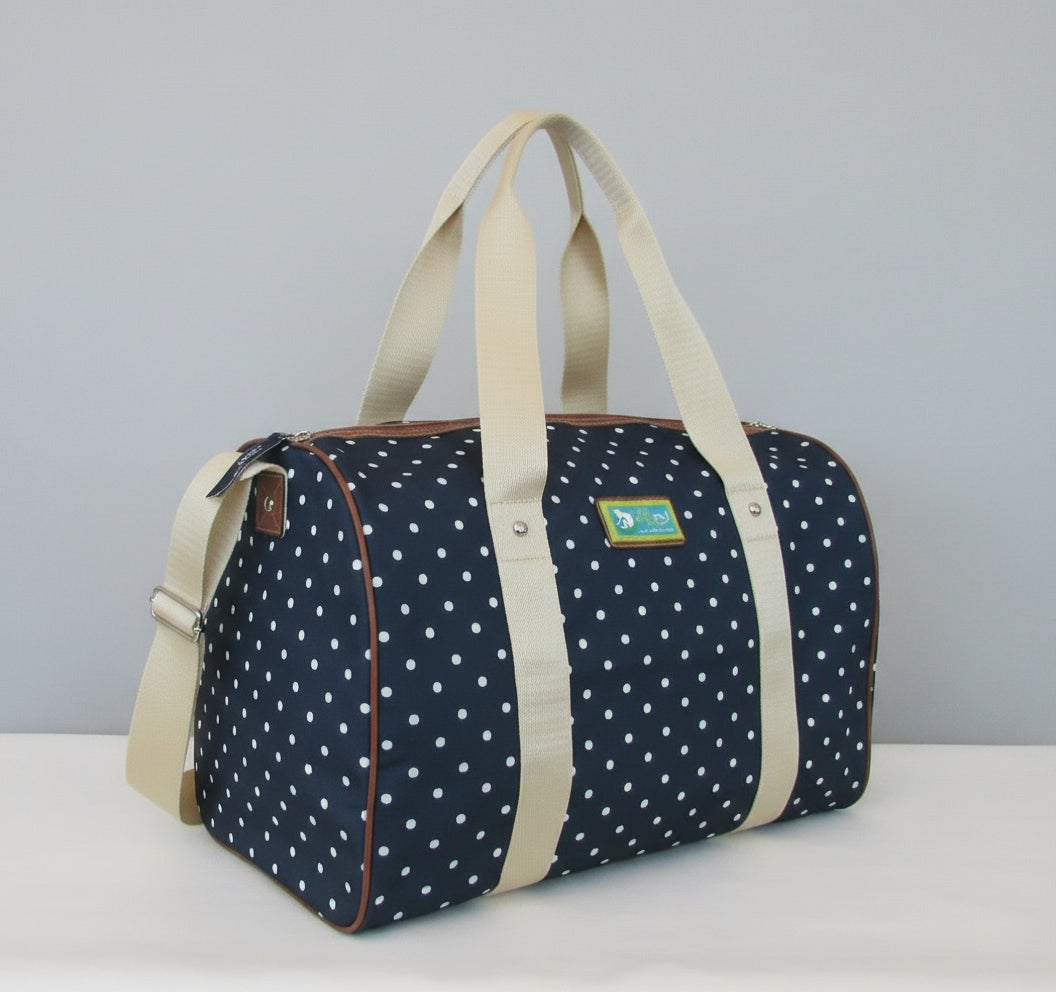 Lily Bloom Polka Dot Weekender Travel Carry - on Bag Duffel - Lily Bloom