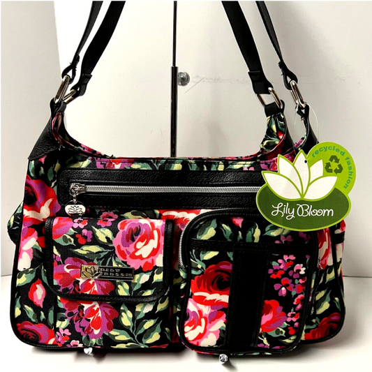 Lily Bloom Satchel Handbag Shoulder Bag Romantic Rose Blossom - Lily Bloom Store