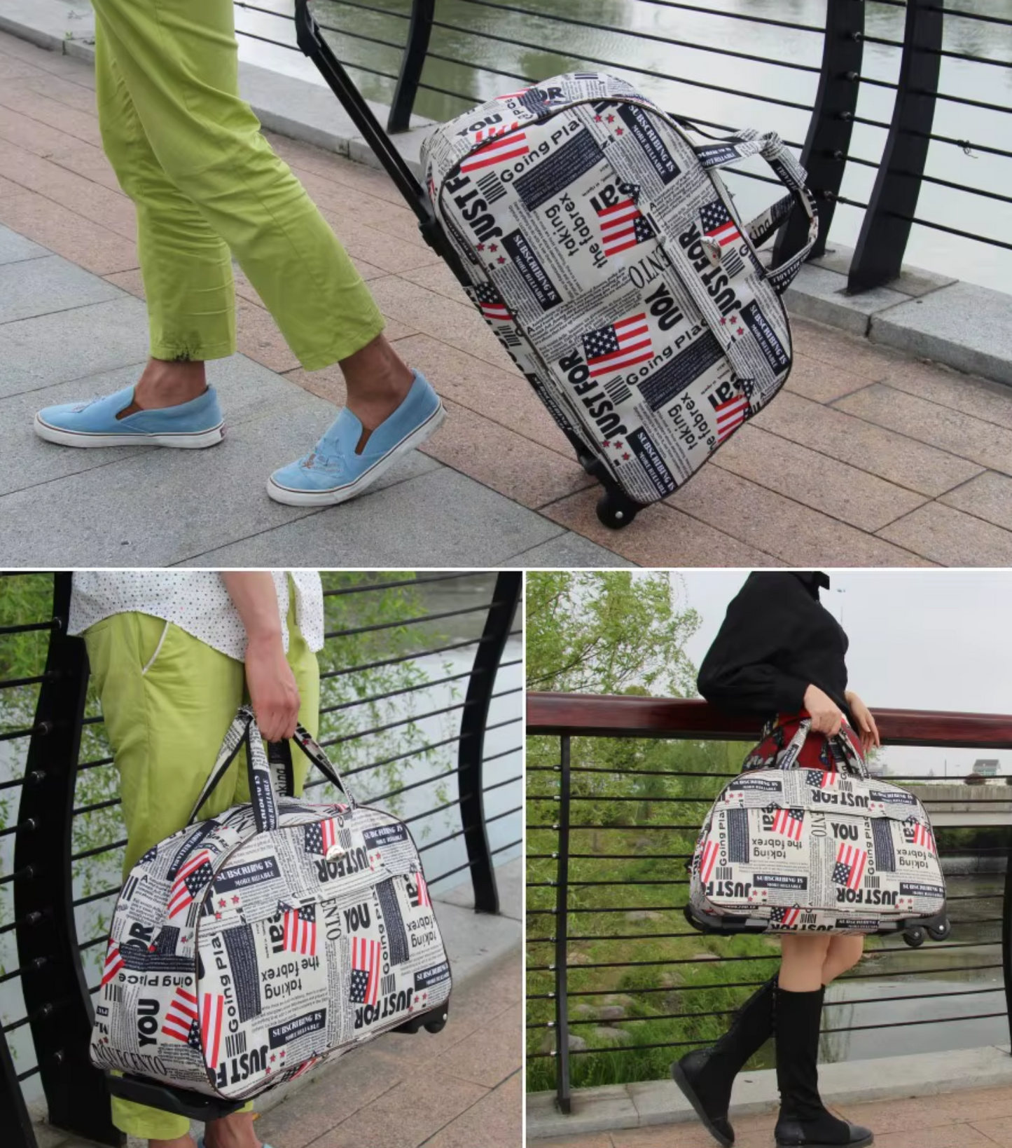 Luggage Duffel Rolling Travel Trolley Wheel Carry On Suitcase - Lily Bloom