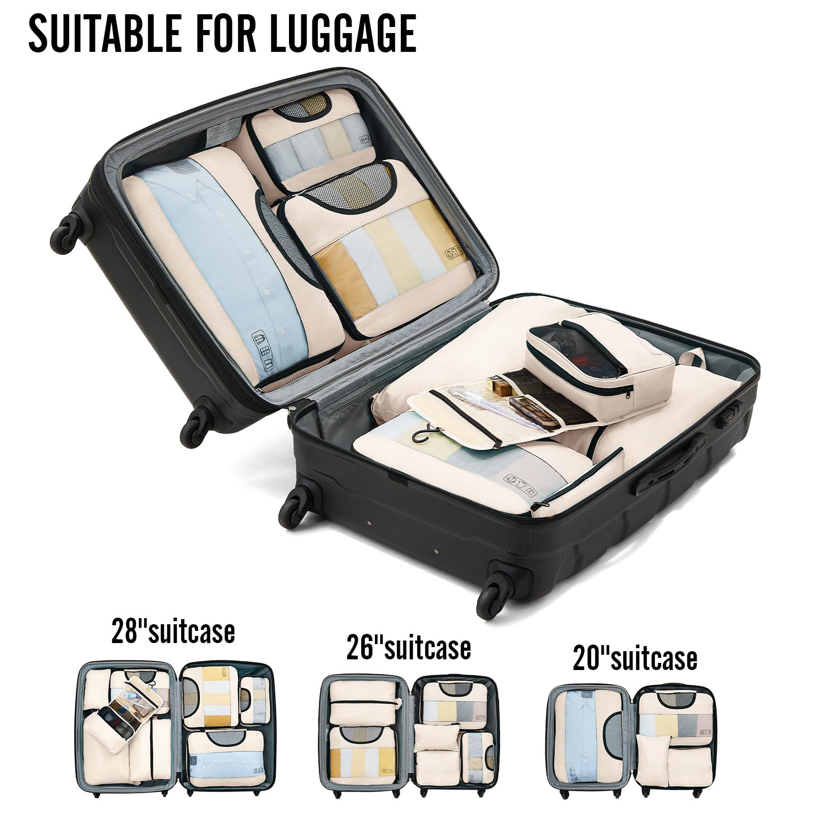 Luggage Organizer Bags 8 pcs Set | Lily Bloom