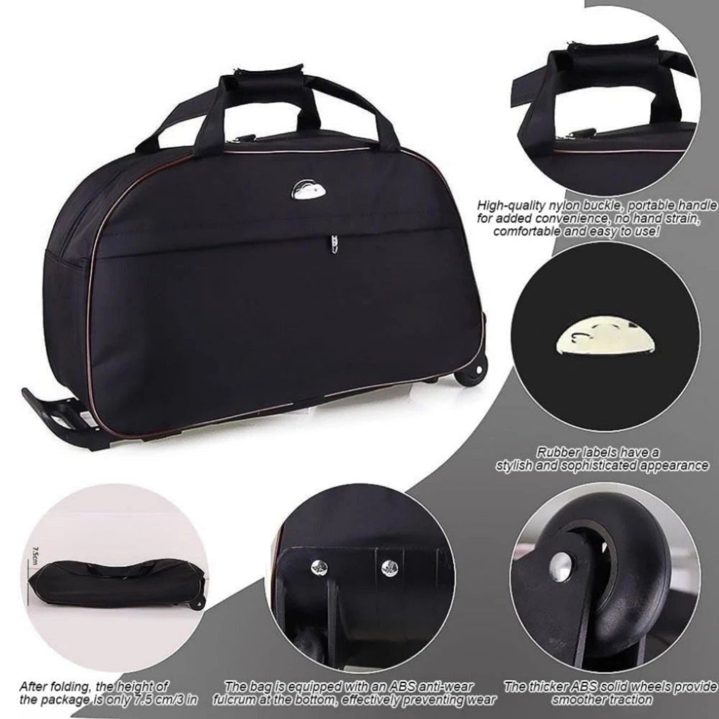 Luggage Trolley Travel Rolling Carry on Suitcase Bag With Wheels