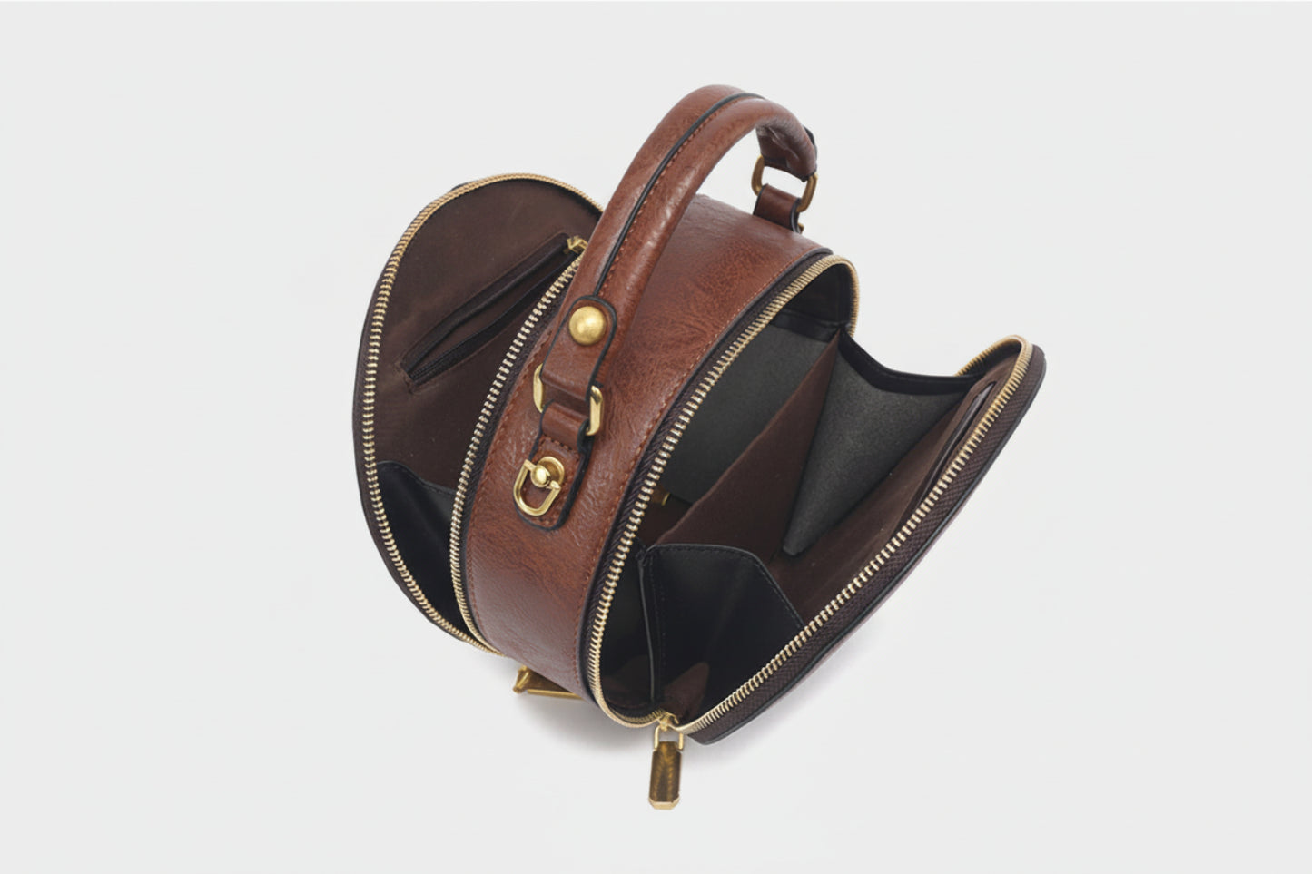 Vintage Handbag Shoulder Luxurious Designer Round Embossed Bag