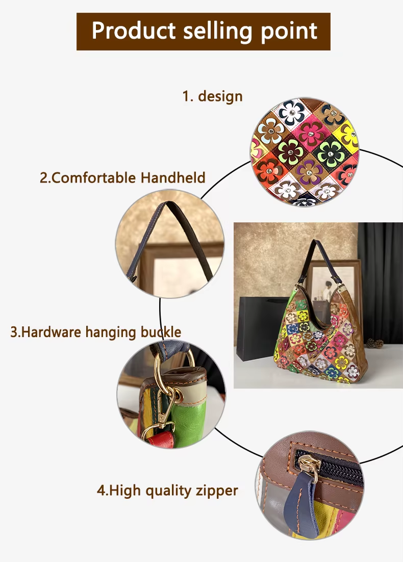 Luxury Genuine Leather Crossbody Bag in Vibrant Contrasting Colors