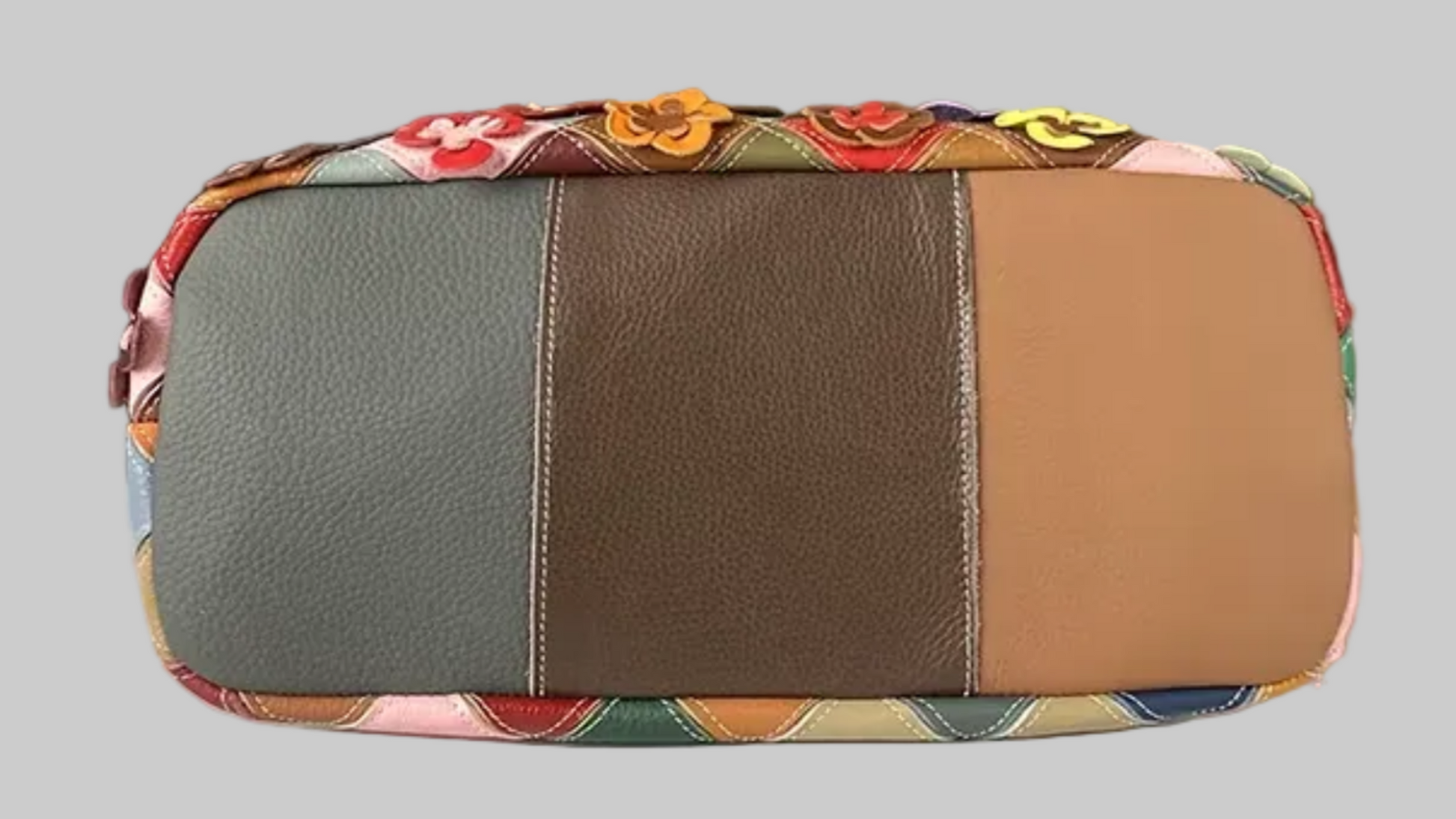 Luxury Genuine Leather Shoulder Handbag in Vibrant Contrasting Colors