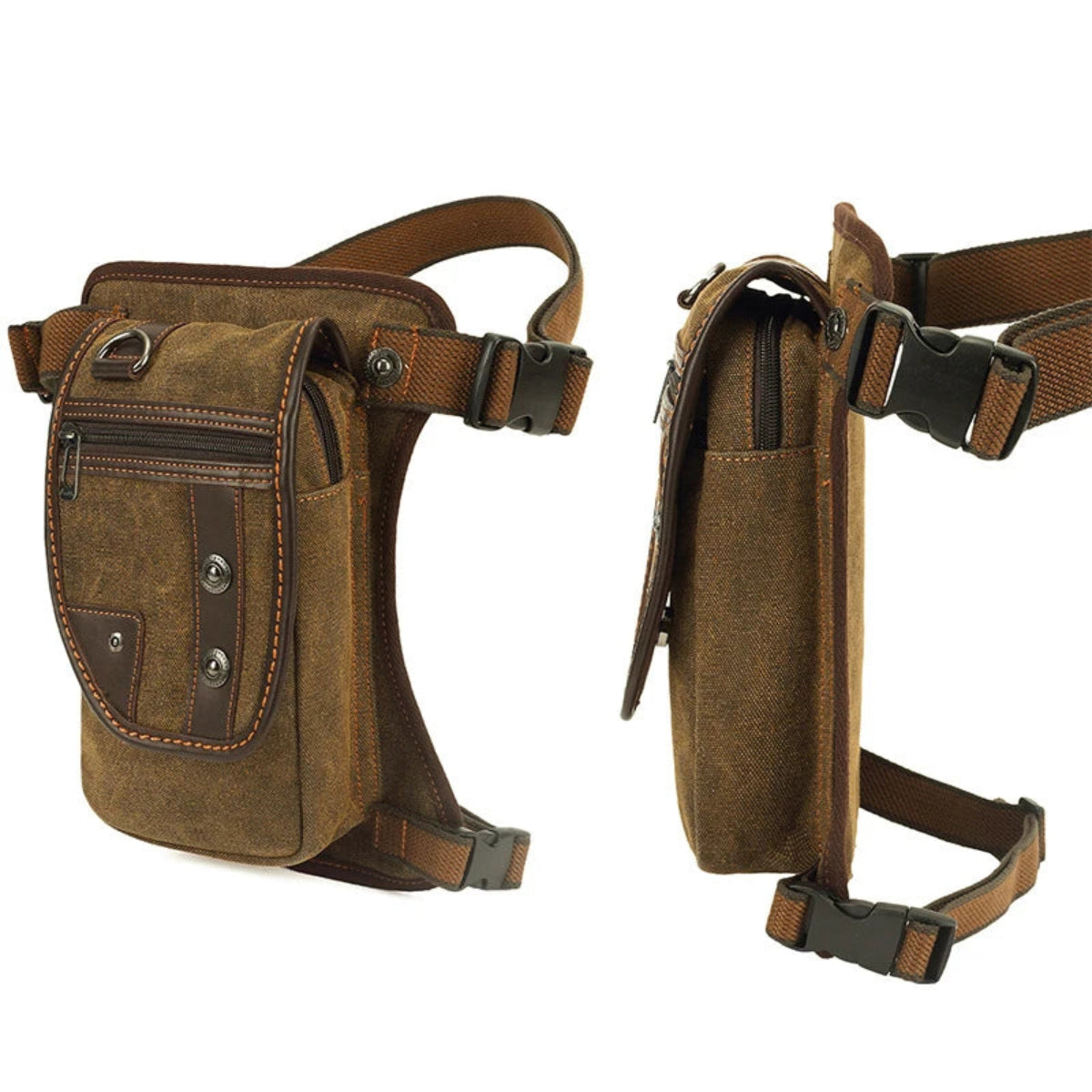 Men's Retro Canvas Crossbody Bag – Tactical Chest & Leg Bag