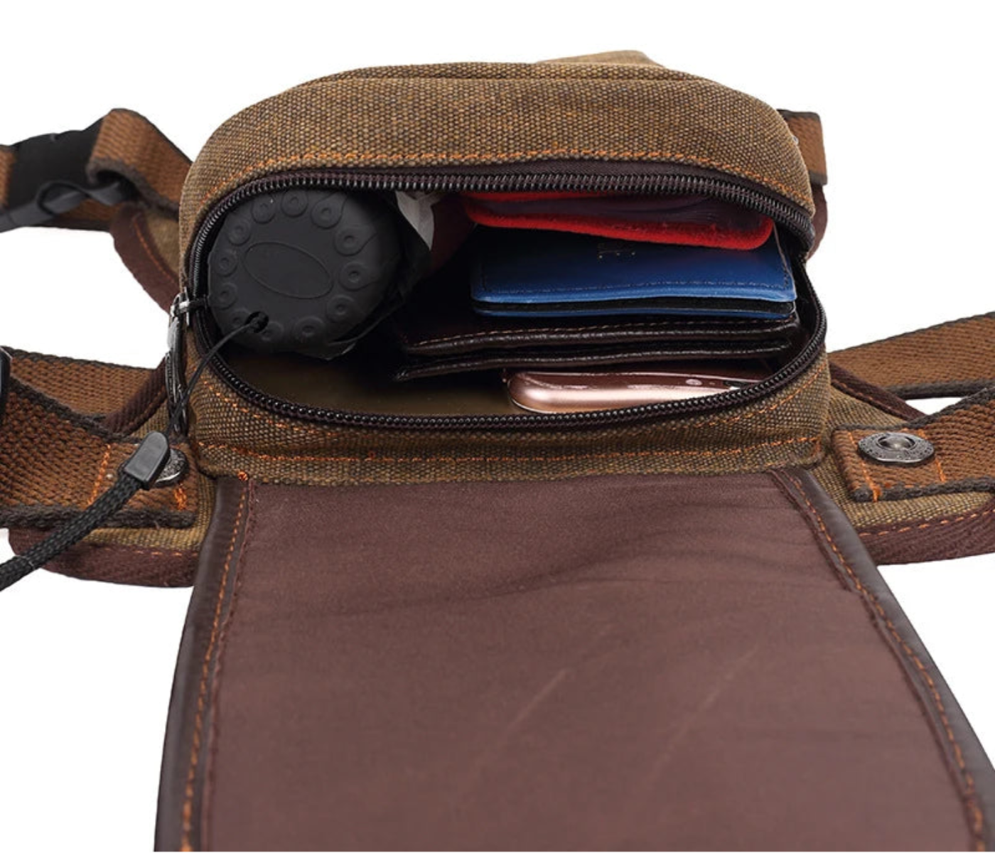 Men's Retro Canvas Crossbody Bag – Tactical Chest & Leg Bag