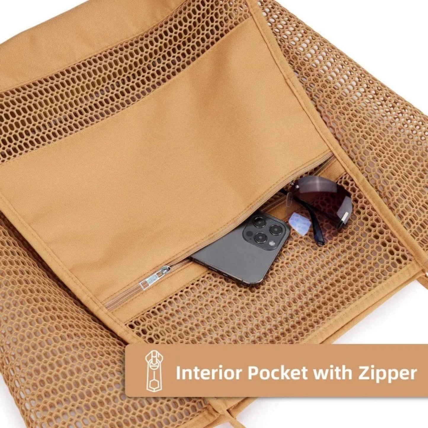 Mesh Beach Bag Swimming Toiletry Storage Tote