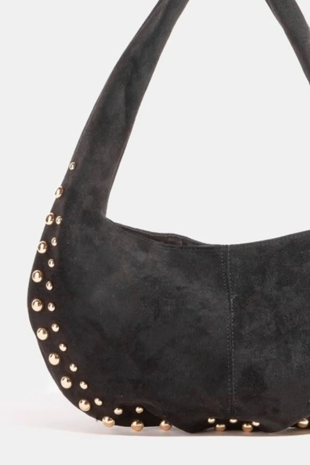 Metallic Studded Suede Hand Bag | Lily Bloom