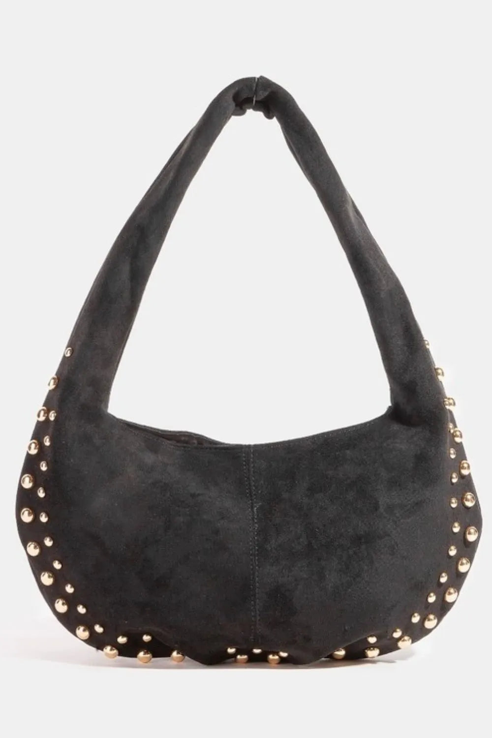 Metallic Studded Suede Hand Bag | Lily Bloom