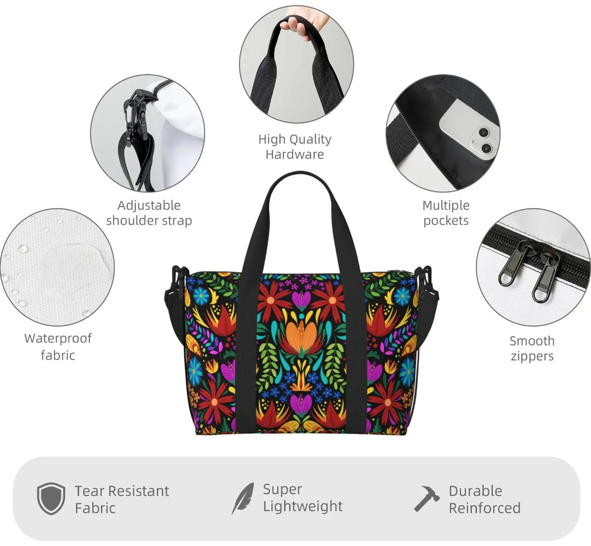 Mexican-Inspired Print Travel Duffle & Weekender Bag