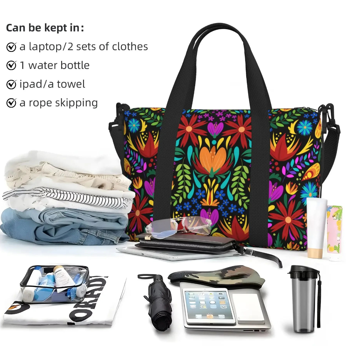 Mexican-Inspired Print Travel Duffle & Weekender Bag